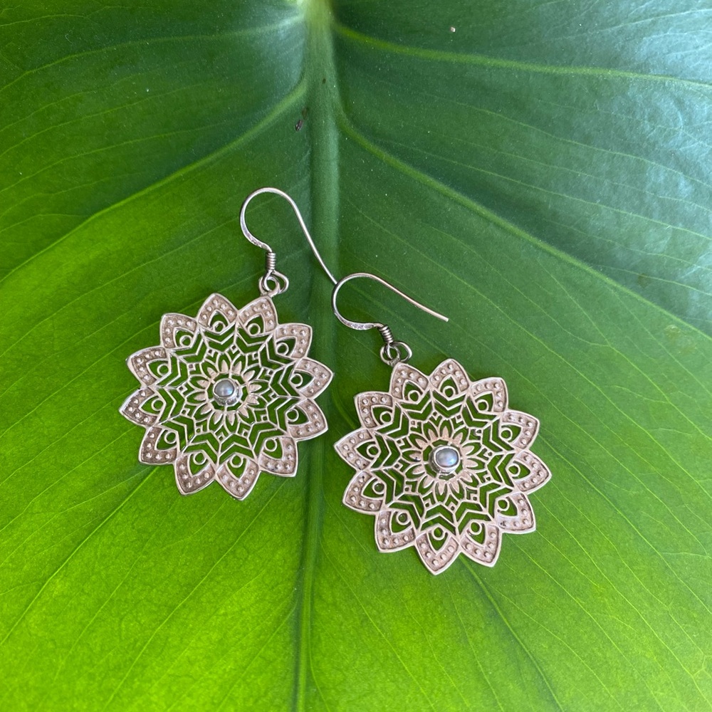 Elegant Silver Mandala Earrings